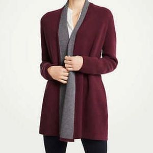 Ann Taylor Navy and heather grey Cardigan Sweater